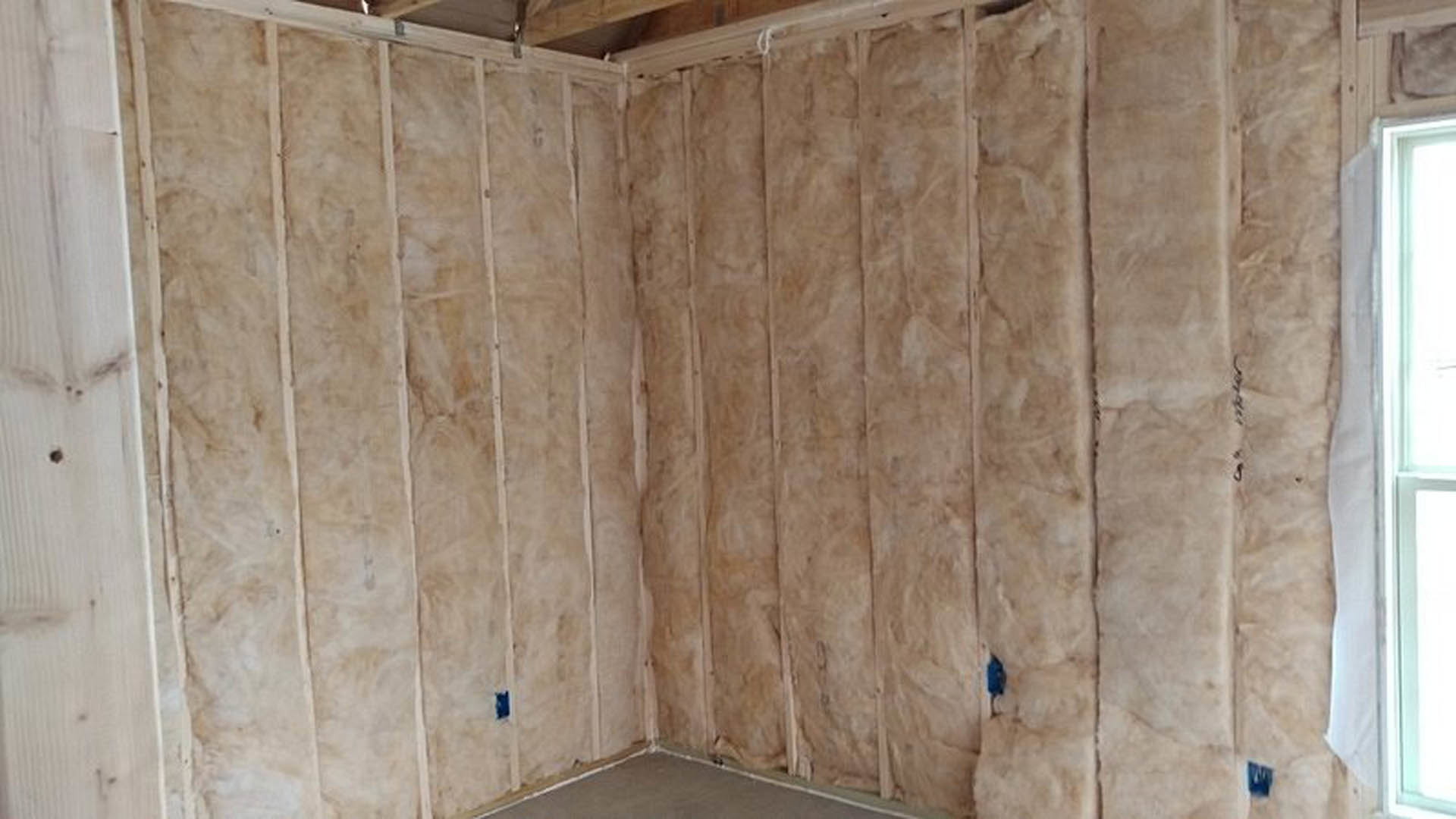 Living room featuring a prominent wood accent wall with natural grain, hardwood flooring, and a large window framed by plywood trim.